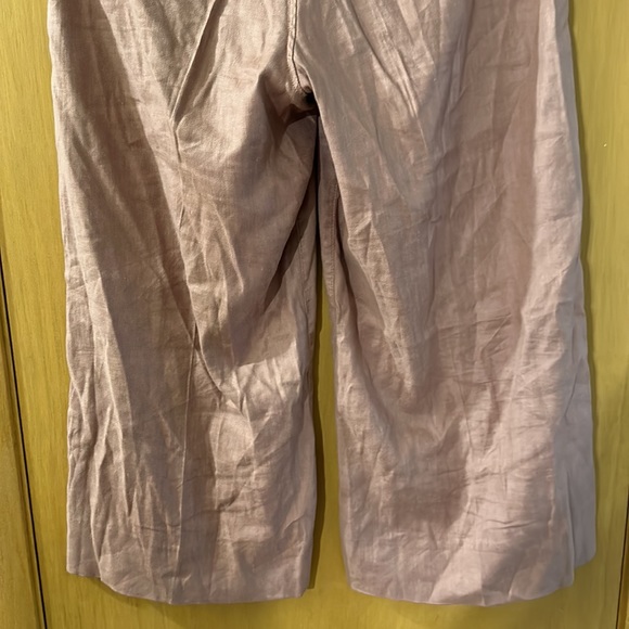Level 99 Women’s Linen Cropped Wide Leg Pants Red Pink Size 28 - Picture 10 of 13